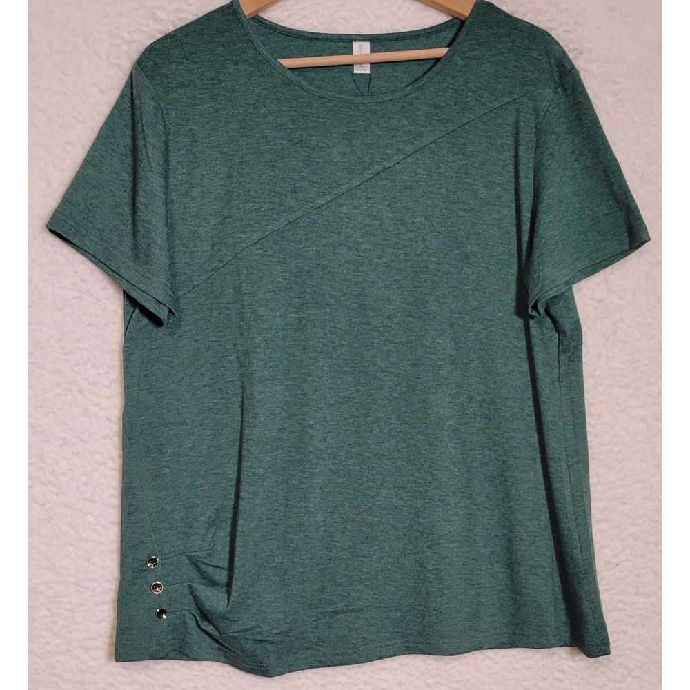 Anyproud Womens Top Green Size XL Short Sleeve NEW NWT Pullover 1308